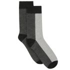 Ambra Bamboo Two Tone Crew Sock Charcoal