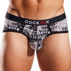 Cocksox Striped Modal Sports Brief CX76MD Vicennial Black