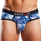 Cocksox Striped Modal Sports Brief CX76MD Vicennial Blue