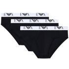 Emporio Armani Stretch Jersey Briefs with EA Logoband 3-Pack EM000258 Black