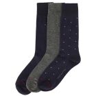 Tommy Hilfiger Dress Crew Socks 3-Pack Navy Assorted