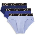 2xist Mens X Luxe No Show Brief 3-Pack X50020 Light Blue/Blue/Navy