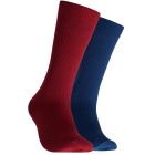 Mitch Dowd Mens Bamboo Rib Socks 2-Pack XM203P2 Burgandy Blue