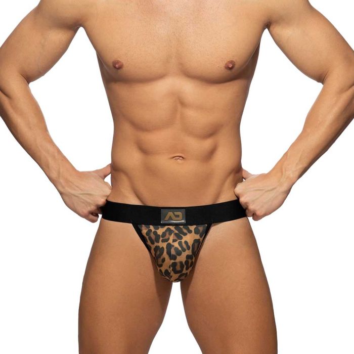 Addicted Leopard Fresh Thong AD1136 Brown Mens Underwear