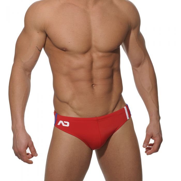 Addicted Low Cut Sports Swim Brief ADS05 Red Mens Swimwear Briefs