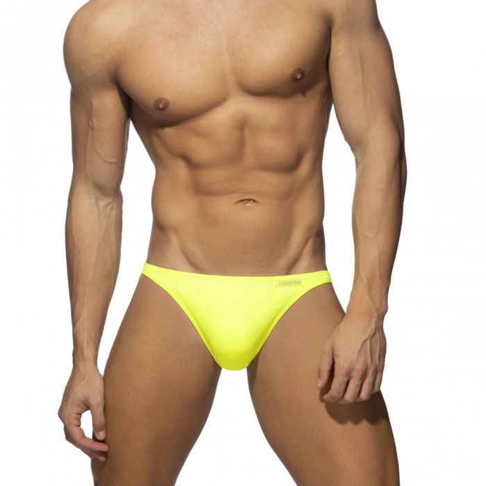 Addicted Mini Swim Bikini ADS245 Neon Yellow Mens Swimwear