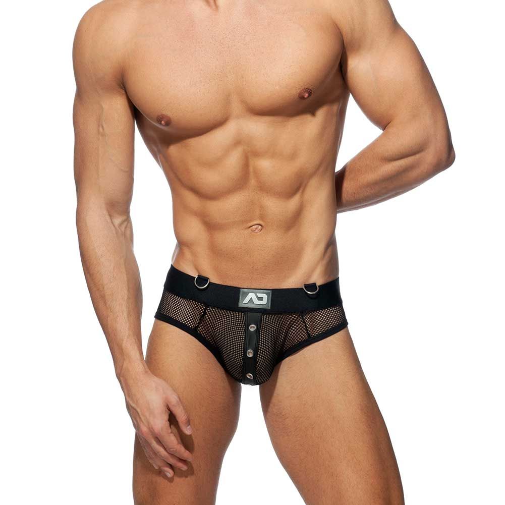 Seen here: Fetish Mesh Mixed Bottomless Brief ADF77 Black