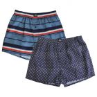 Coast Woven Geo 2 Pack Boxer 18CCU501 Stripe/Geo Mens Underwear