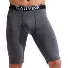 Gauvine Cotton Classic Long Boxer Brief 3016 Dark Gray Malange Mens Underwear