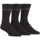 Calvin Klein Mens Adam Logo Banded Dress Socks 3-Pack ECK177 Black