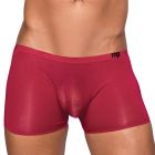 Male Power Seamless Sleek Short W/Sheer Pouch SMS-006 Wine Mens Underwear