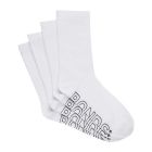 Bonds Mens Logo Lightweight Crew 4-Pack SXMY4N White