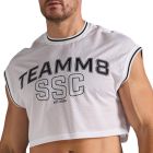 TEAMM8 S.S.C. Fraternity Crop Muscle Tank TC-CMTSSC White