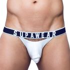 Supawear Ribbed Slashed Jockstrap U9640C White