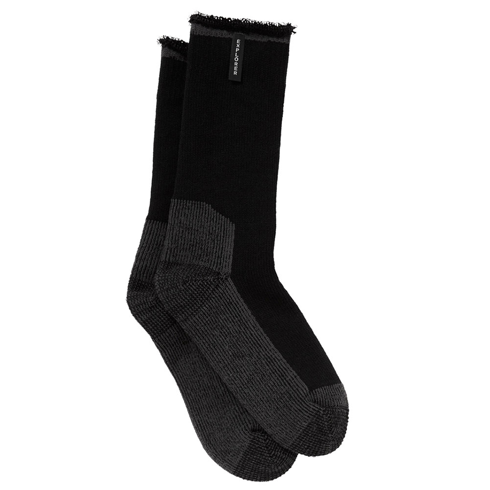 Holeproof Explorer Mens Wool Blend Young Marle Socks Black S1140