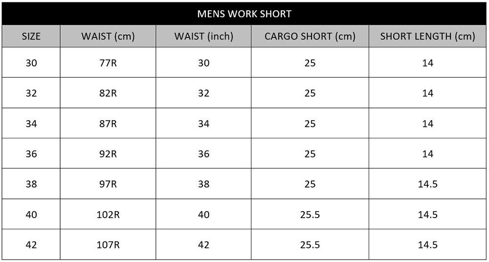 tradie_workshort_sizechart